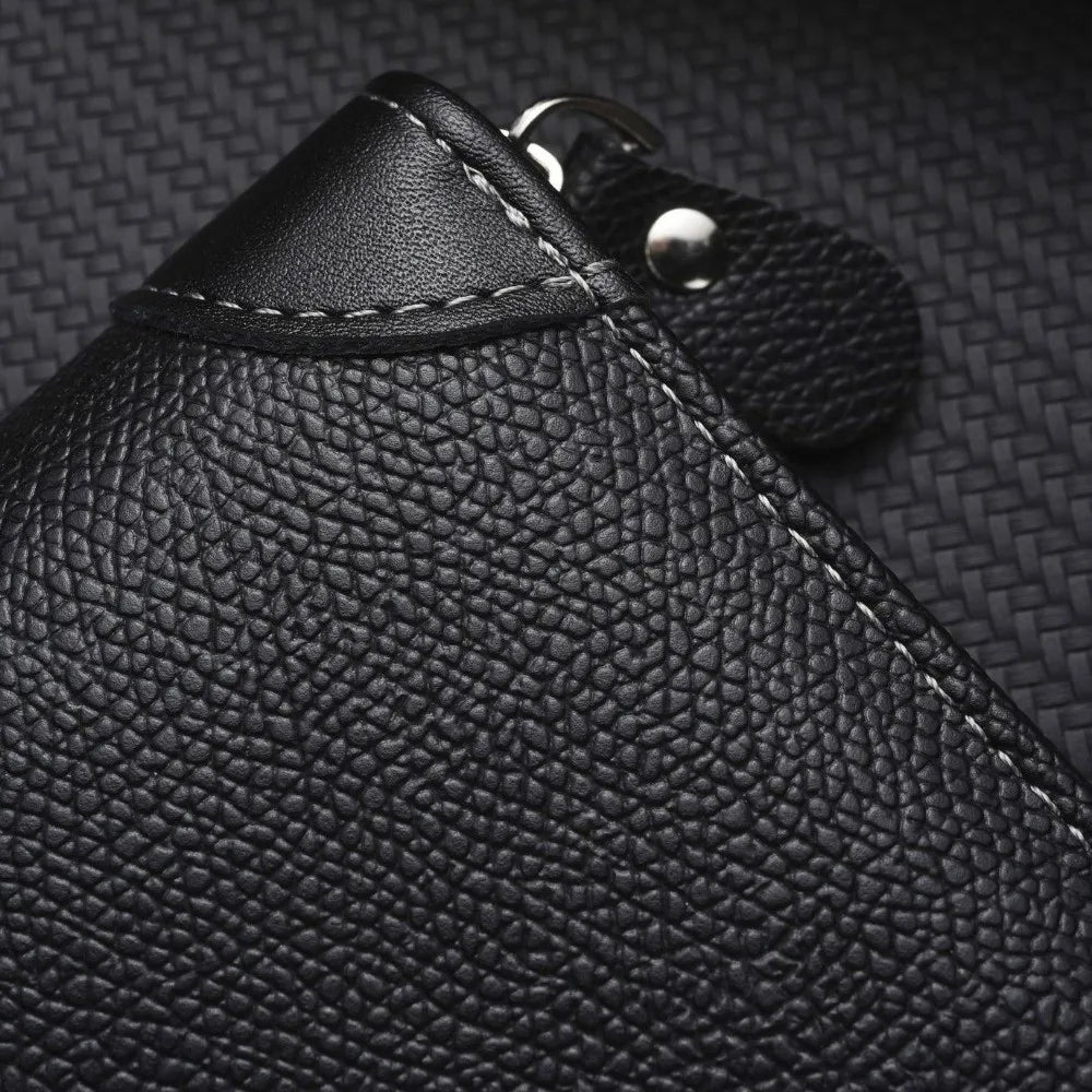 Luxury PU Leather Wallet Men Zipper Foldable Design – Elegant Men's Accessory | Accessorio Uomo Elegante