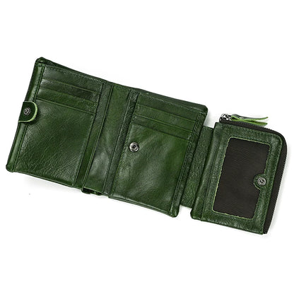 Genuine Leather Short Wallet Men Soft Card Holder