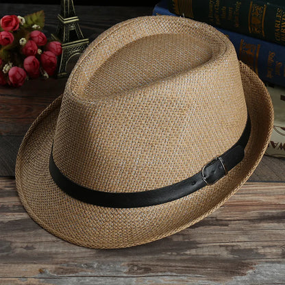 Classic White Straw Fedora Hat – 2025 Summer Trend Fashion for Men – Elegant Men's Accessory | Accessorio Uomo Elegante