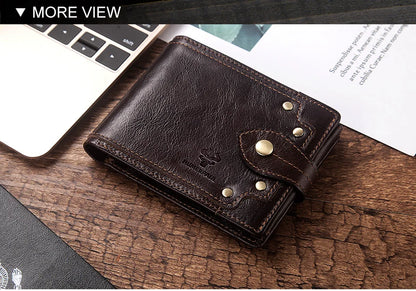Genuine Leather Slim Wallet Men Minimalist RFID Design – Elegant Men's Accessory | Accessorio Uomo Elegante