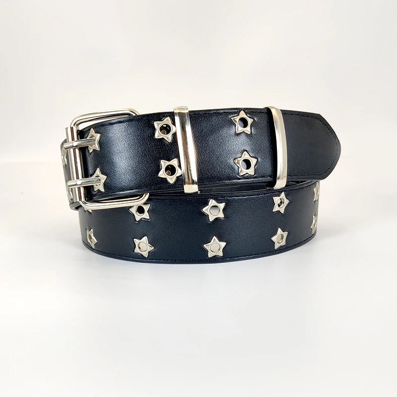 DRAVEN — Double Hole Punk Belt Unisex Y2K Rock Style