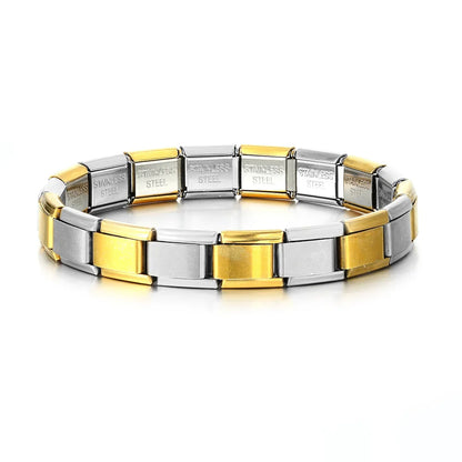 9MM Italian Charm Link Bracelet – Elegant Men's Accessory | Accessorio Uomo Elegante