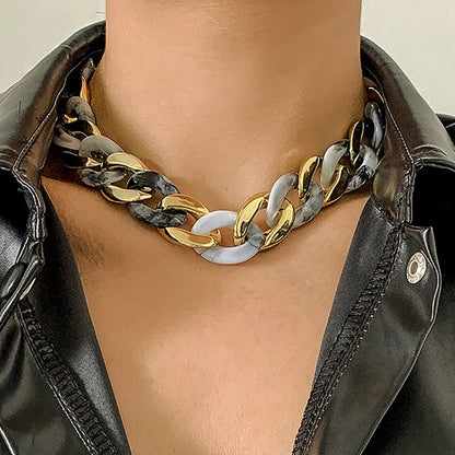 Chunky CCB Chain Necklace – Colorful Statement Jewelry for Women – Elegant Men's Accessory | Accessorio Uomo Elegante