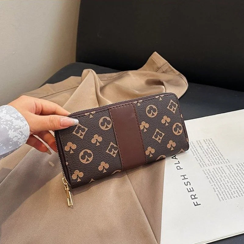 Long Wallet Women 2025 Fashion Print Zipper Design – Elegant Men's Accessory | Accessorio Uomo Elegante