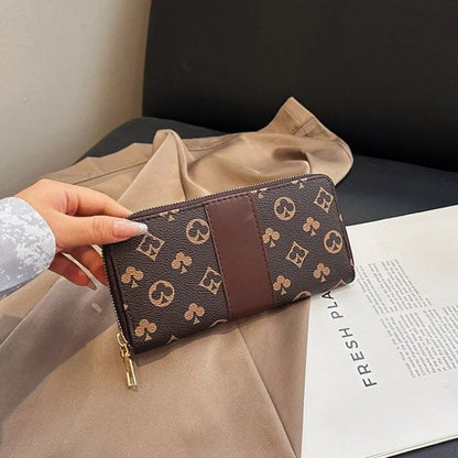 Long Wallet Women 2025 Fashion Print Zipper Design – Elegant Men's Accessory | Accessorio Uomo Elegante