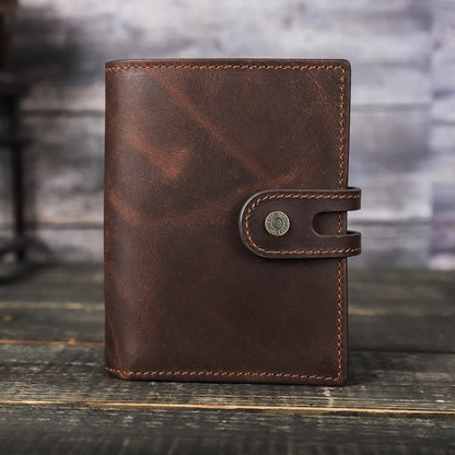 Leather Airtag Wallet Men RFID Aluminum Card Holder – Elegant Men's Accessory | Accessorio Uomo Elegante