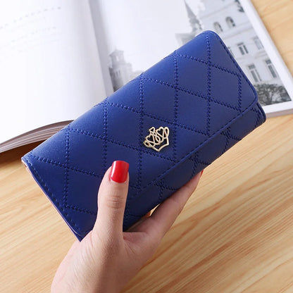 PU Leather Long Wallet Women 2025 Diamond Mesh Design – Elegant Men's Accessory | Accessorio Uomo Elegante