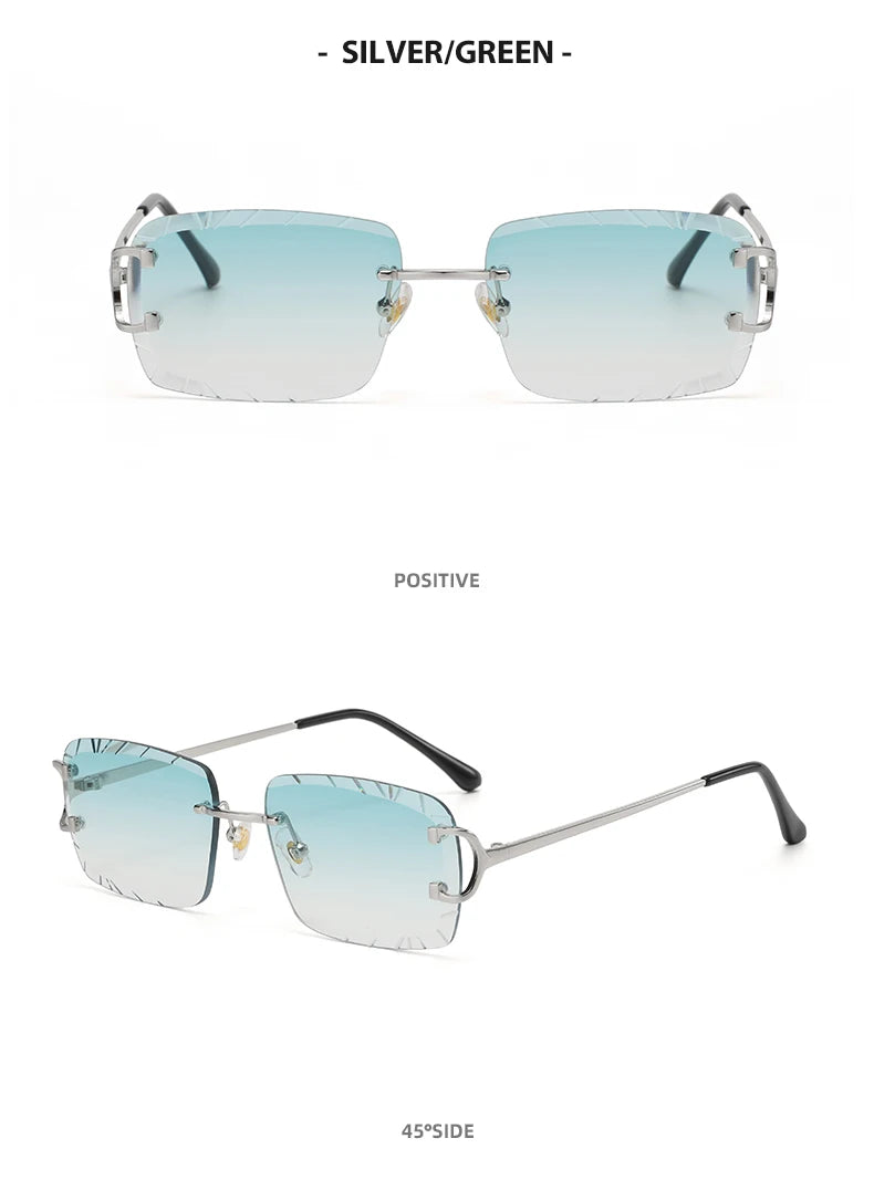 DRAVEN — Square Rimless Sunglasses – High-Grade Metal Design