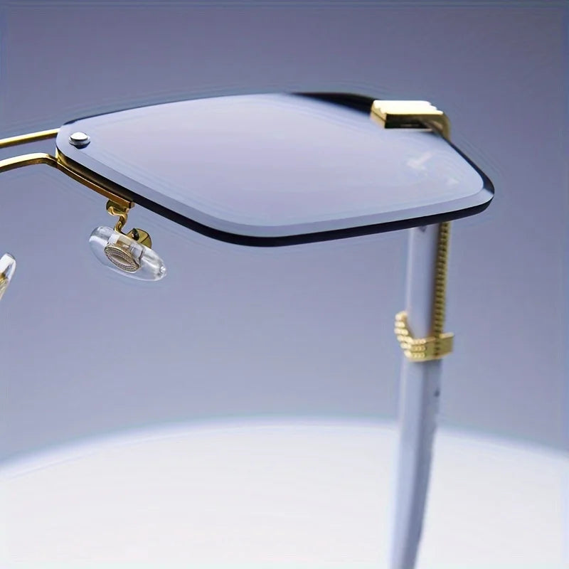 Rimless Square Sunglasses – Classic Minimal Design – Elegant Men's Accessory | Accessorio Uomo Elegante