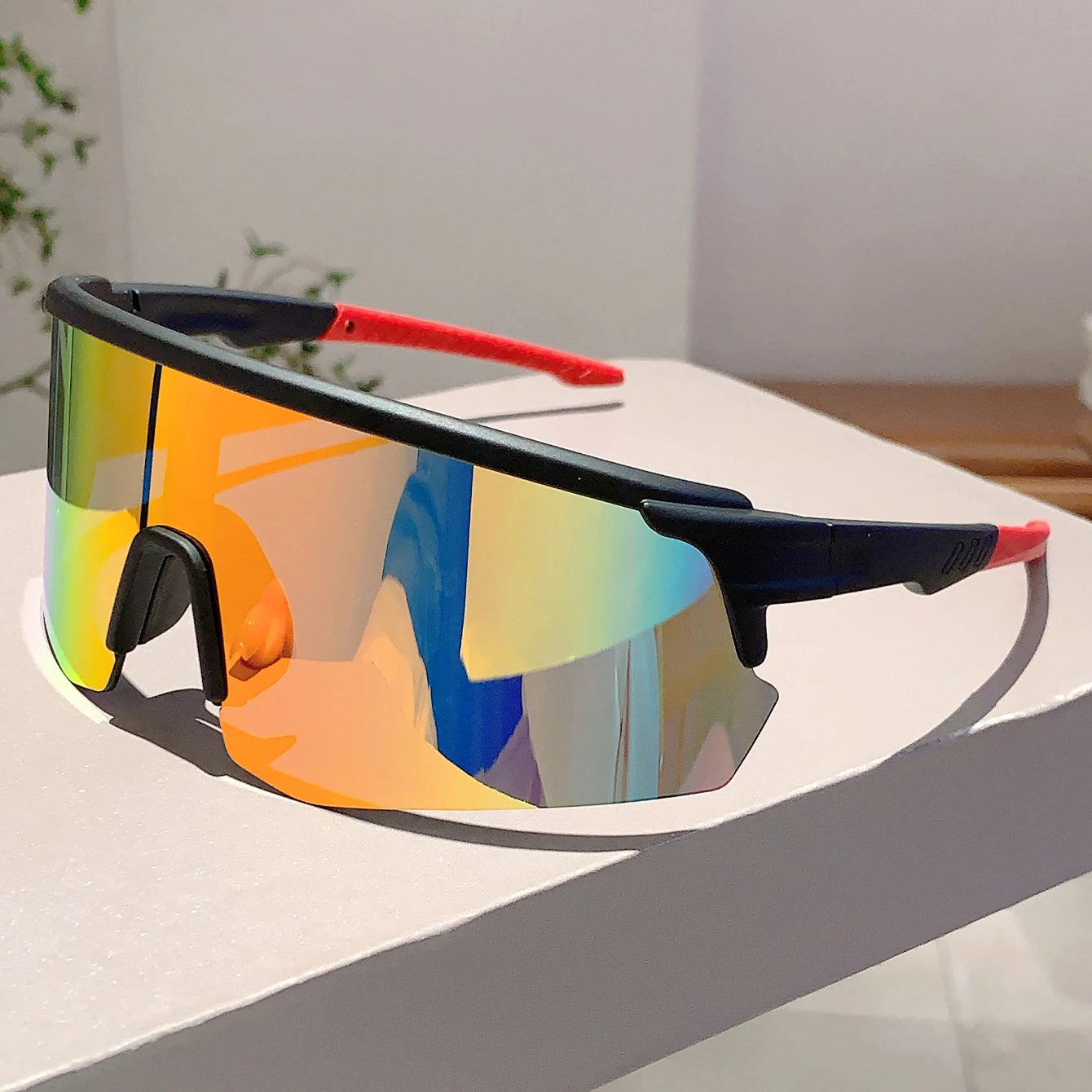 DRAVEN — Semi-Rimless Sport Sunglasses – Oversized Mirror Design
