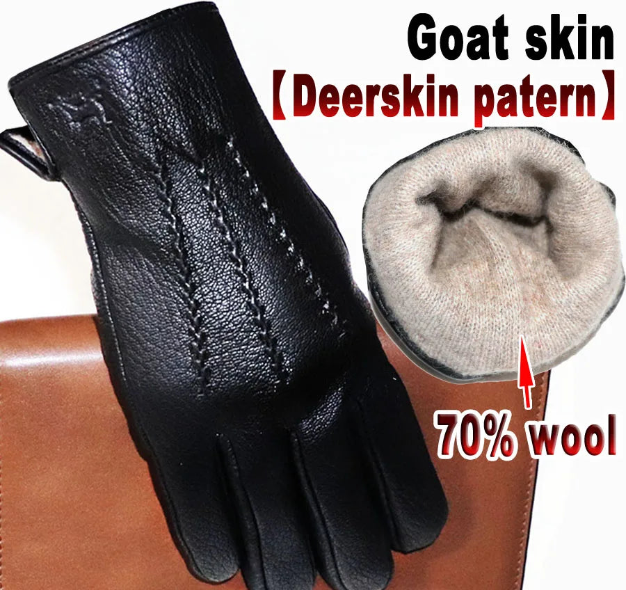 DRAVEN — High-End Deerskin Leather Gloves – Unisex Luxury Winter Style