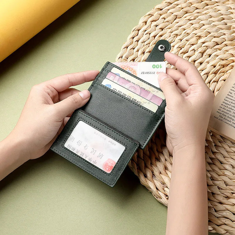 DRAVEN — PU Leather Business Card Holder Braided Large Capacity