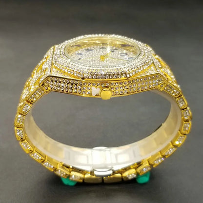 Ice Reign – Men’s Silver Steel Watch with Crystal Detailing – Elegant Men's Accessory | Accessorio Uomo Elegante