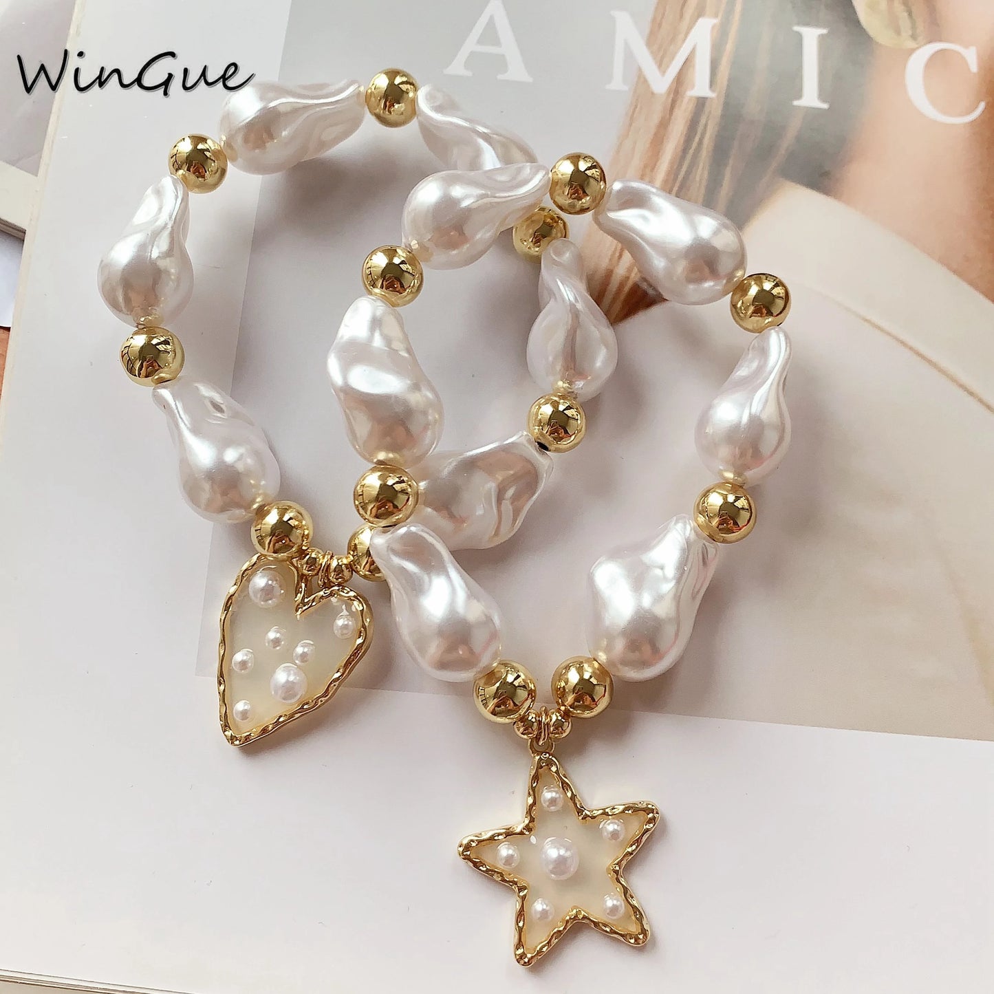 DRAVEN — Baroque Imitation Pearl Bracelet