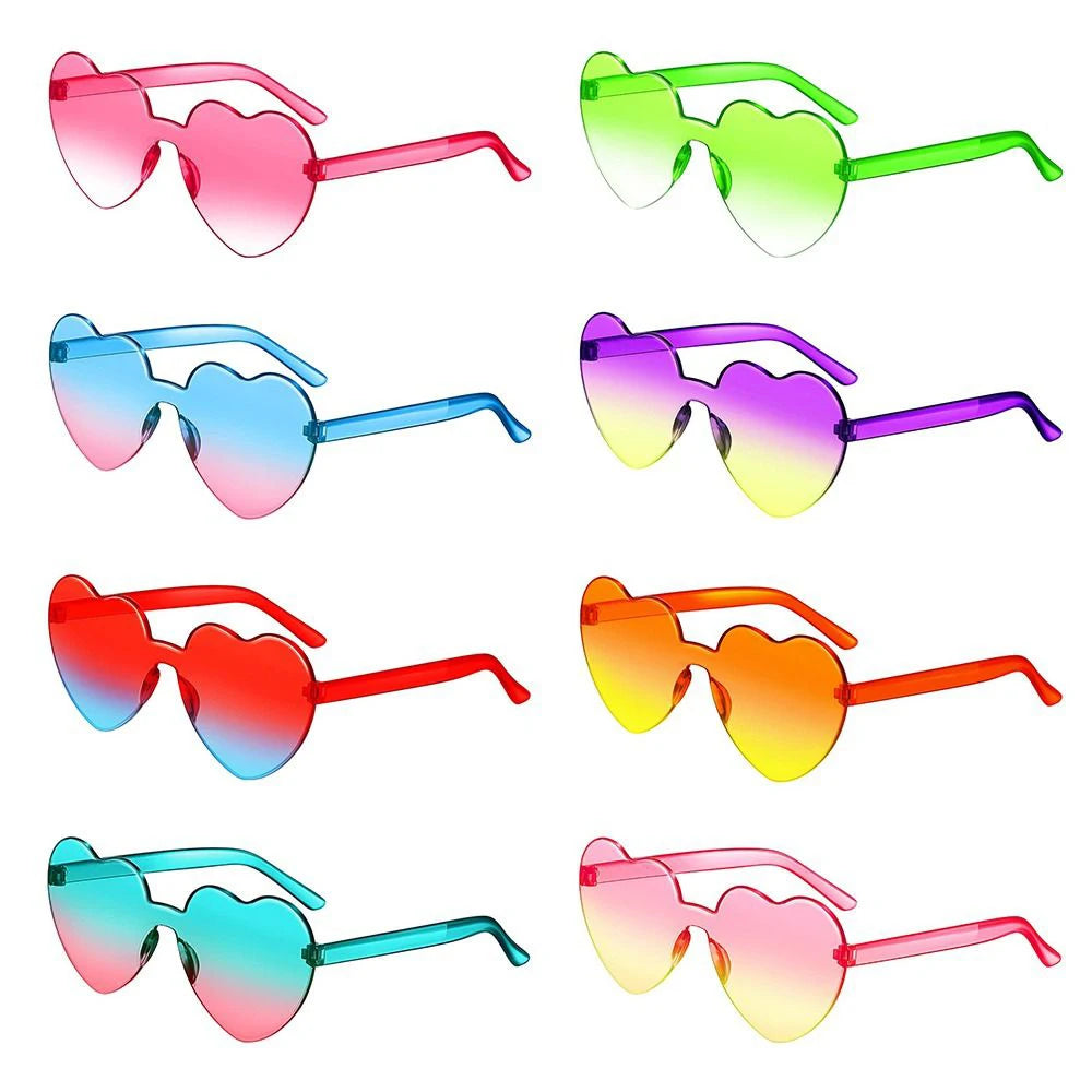 Rimless Heart Sunglasses – Colorful Gradient Love Shades – Elegant Men's Accessory | Accessorio Uomo Elegante