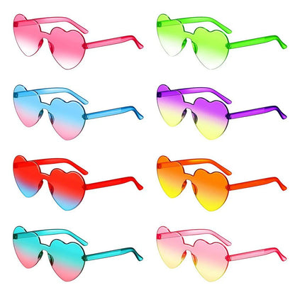 Rimless Heart Sunglasses – Colorful Gradient Love Shades – Elegant Men's Accessory | Accessorio Uomo Elegante