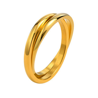 Interlocked Gold Rolling Ring – Elegant Men's Accessory | Accessorio Uomo Elegante