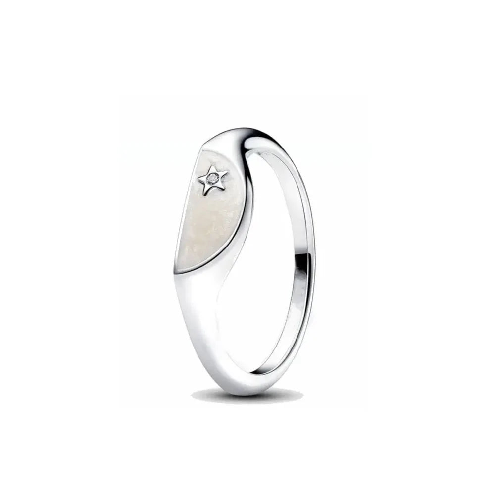 DRAVEN — Silver Heart & Pearl Rose Ring