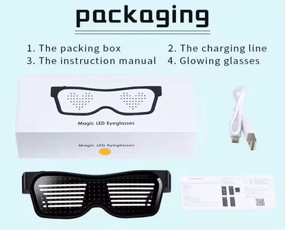 Programmable LED Text Sunglasses – Graffiti Party Style – Elegant Men's Accessory | Accessorio Uomo Elegante