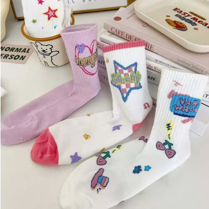 Y2K Flower Ankle Socks – Unisex Retro Street Style