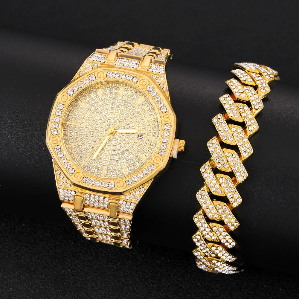 DRAVEN — Royal Heat – Men’s Gold Crystal-Detail Luxury Watch