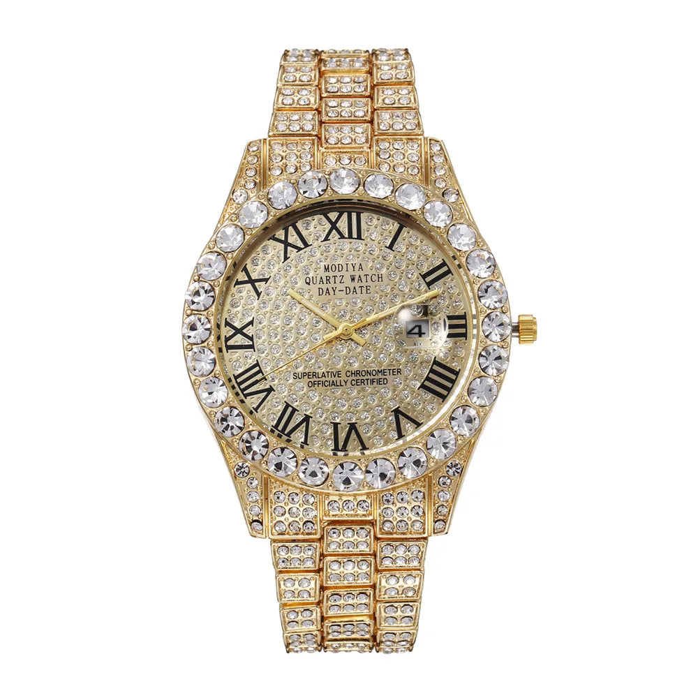 DRAVEN — Diamond Pulse – Unisex Crystal Luxury Watch with Full Rhinestone Detailing