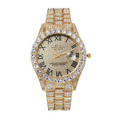 Diamond Pulse – Unisex Crystal Luxury Watch with Full Rhinestone Detailing – Elegant Men's Accessory | Accessorio Uomo Elegante