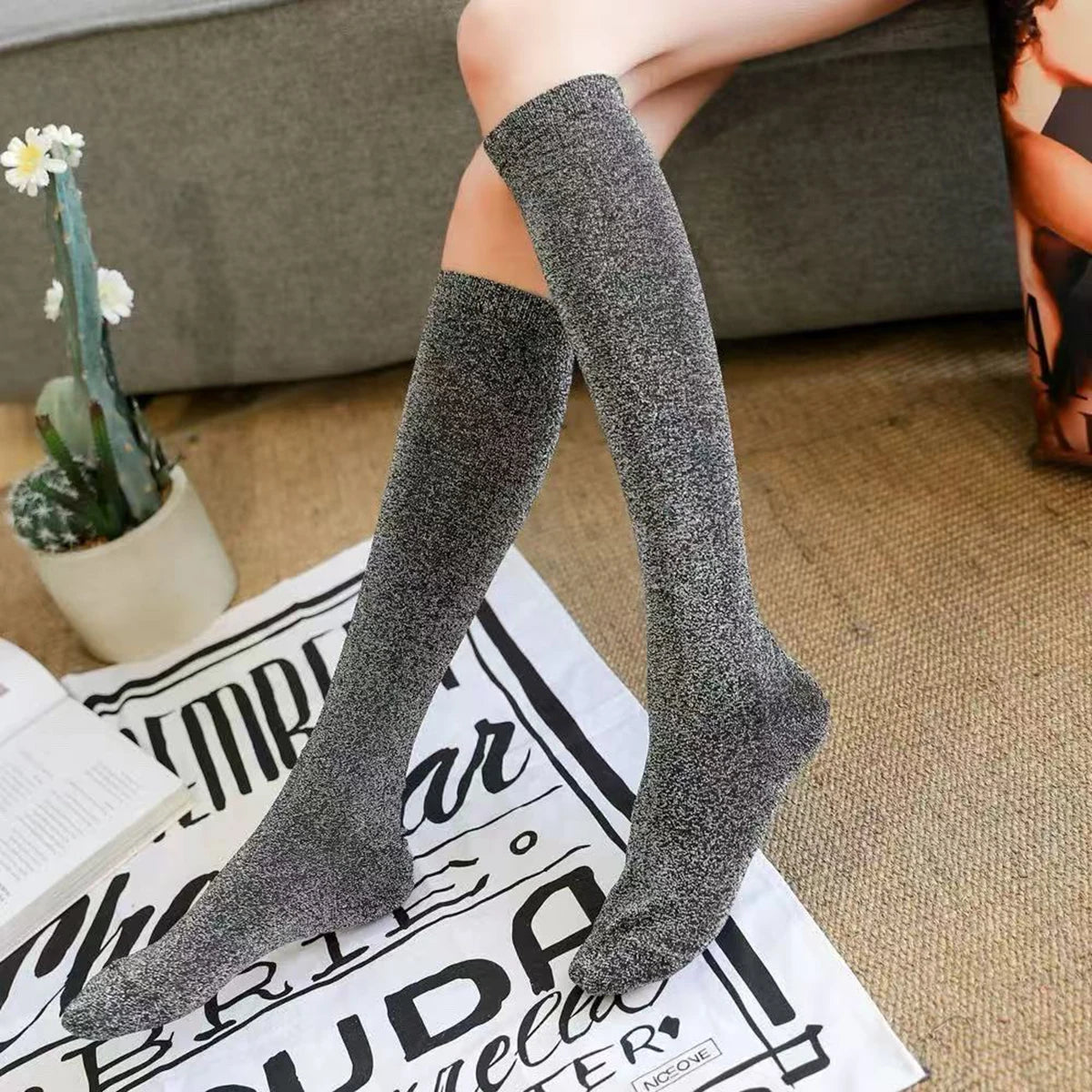 Shiny Silk Socks – Women’s Luxury Korean Style – Elegant Men's Accessory | Accessorio Uomo Elegante