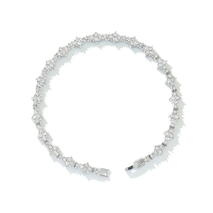 Round Stone Star Cubic Zirconia Bracelet – Elegant Men's Accessory | Accessorio Uomo Elegante