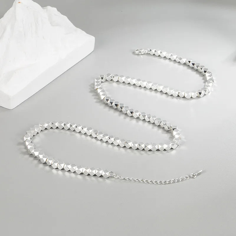 Trendy 925 Sterling Silver Necklace – Shiny Fashion Chain for Women – Elegant Men's Accessory | Accessorio Uomo Elegante