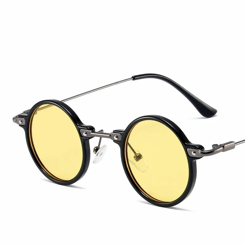 DRAVEN — Round Metal Sunglasses – Retro Steampunk Design