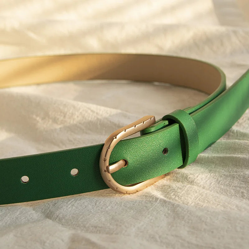 DRAVEN — Women's Glossy Belt Casual Versatile Basic Style