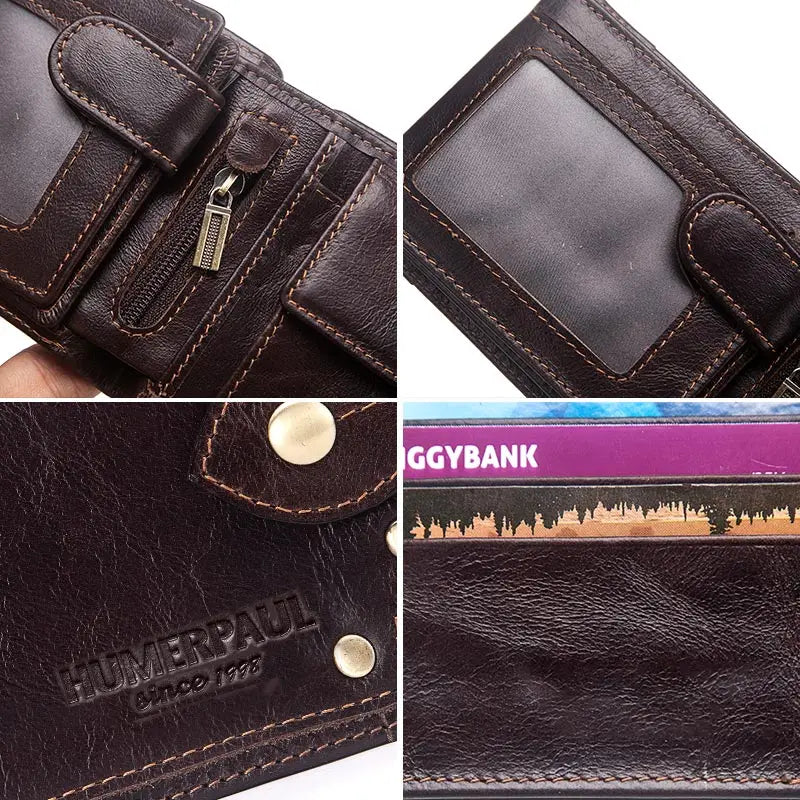 DRAVEN — Genuine Leather Slim Wallet Men Minimalist RFID Design