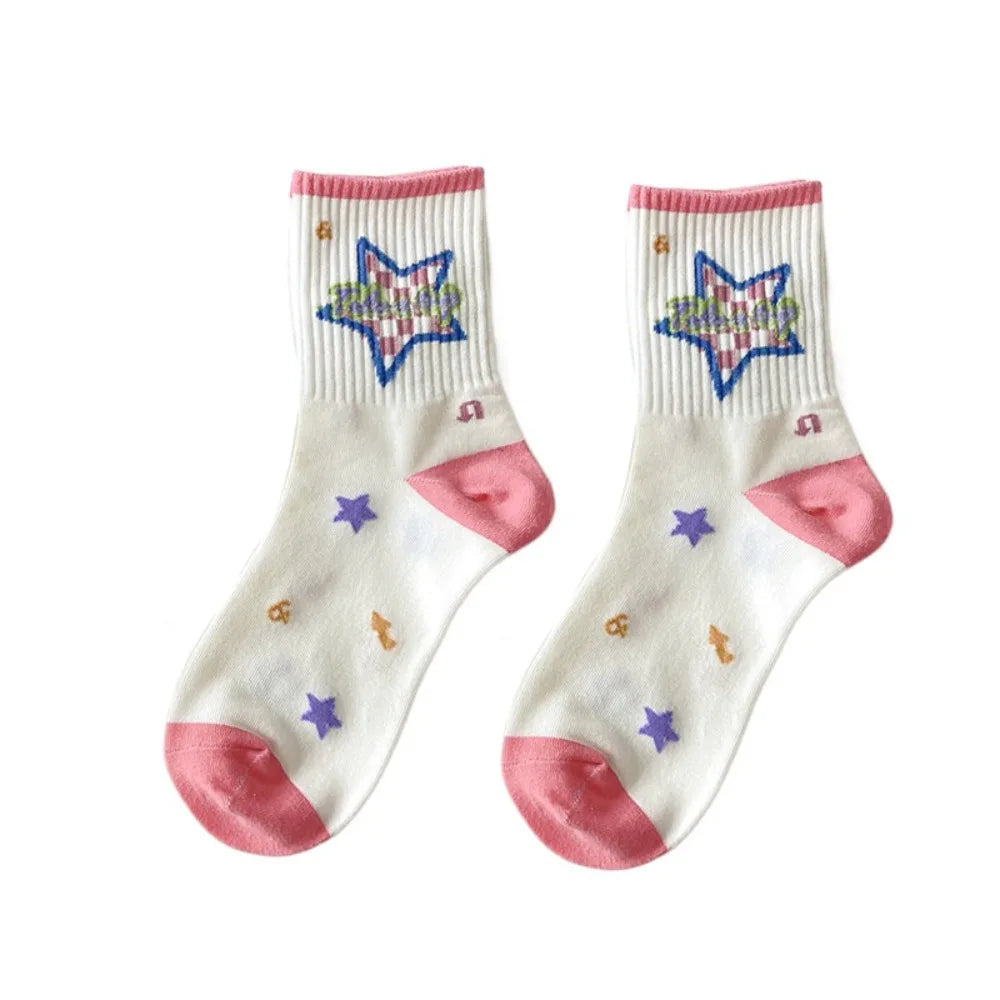 DRAVEN — Y2K Flower Ankle Socks – Unisex Street Cartoon Style