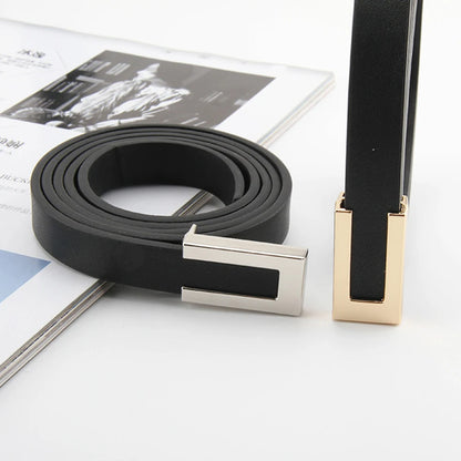 Luxury Leather Knot Belt Women Gold Alloy Buckle – Elegant Men's Accessory | Accessorio Uomo Elegante