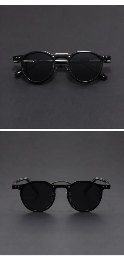Vintage Round Sunglasses – Classic Punk Retro Shades – Elegant Men's Accessory | Accessorio Uomo Elegante