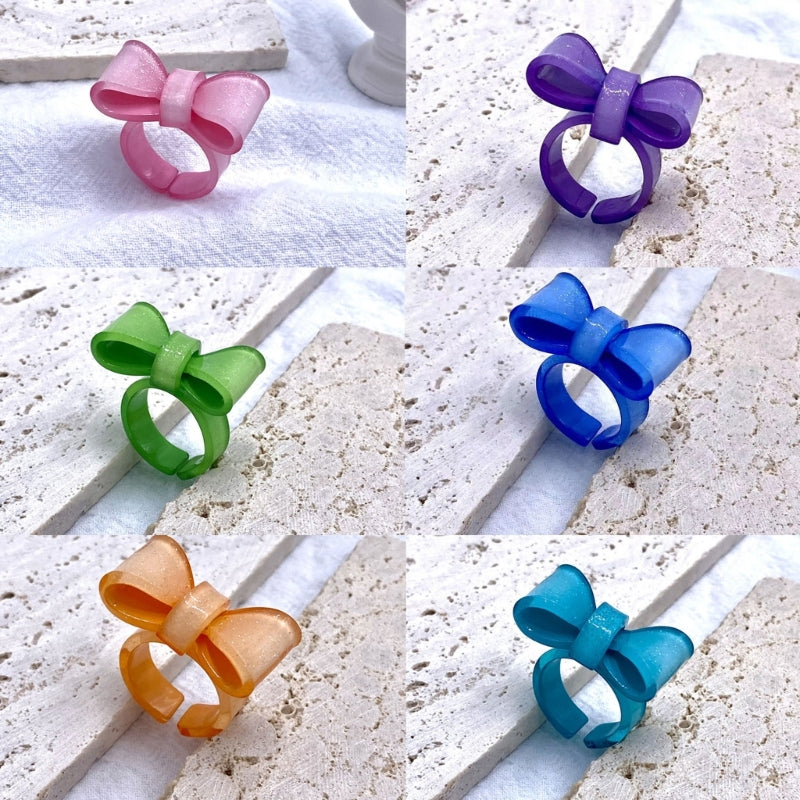 Colorful Bowknot Resin Ring – Elegant Men's Accessory | Accessorio Uomo Elegante