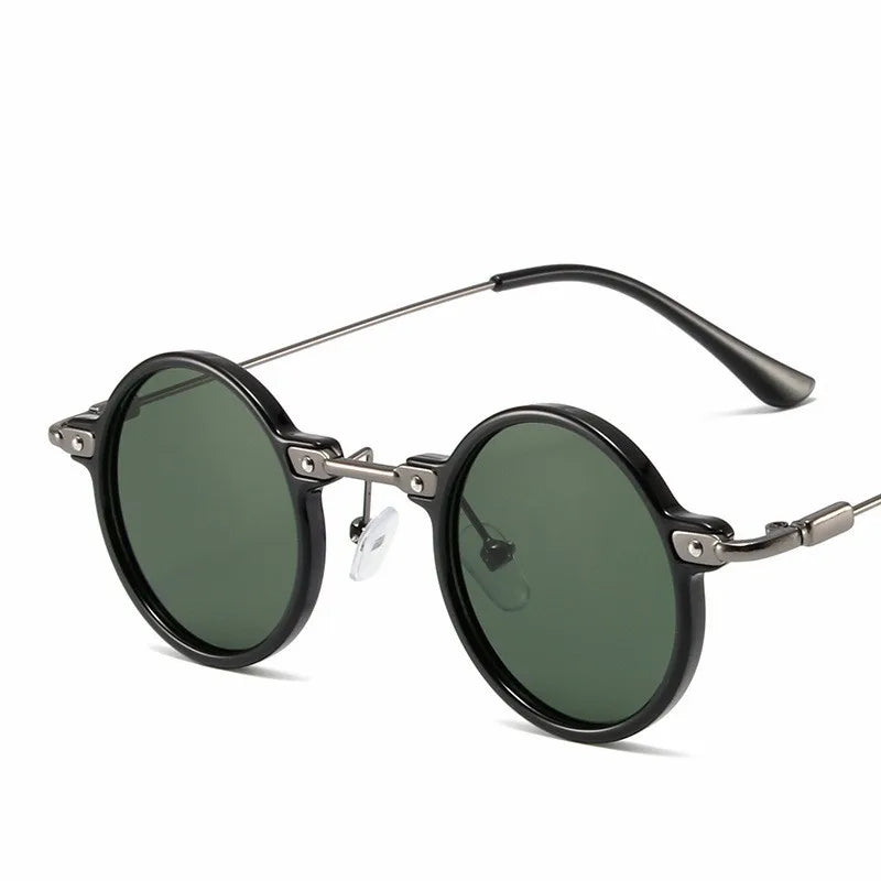 DRAVEN — Round Metal Sunglasses – Retro Steampunk Design