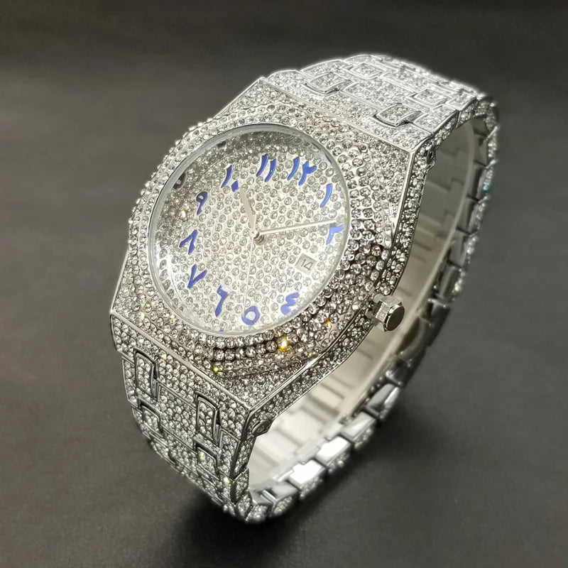 DRAVEN — Ice Reign – Men’s Silver Steel Watch with Crystal Detailing