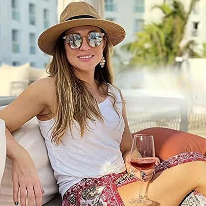 Summer Straw Fedora Hat – Unisex Beach Sun Hat with Ribbon Detail – Elegant Men's Accessory | Accessorio Uomo Elegante