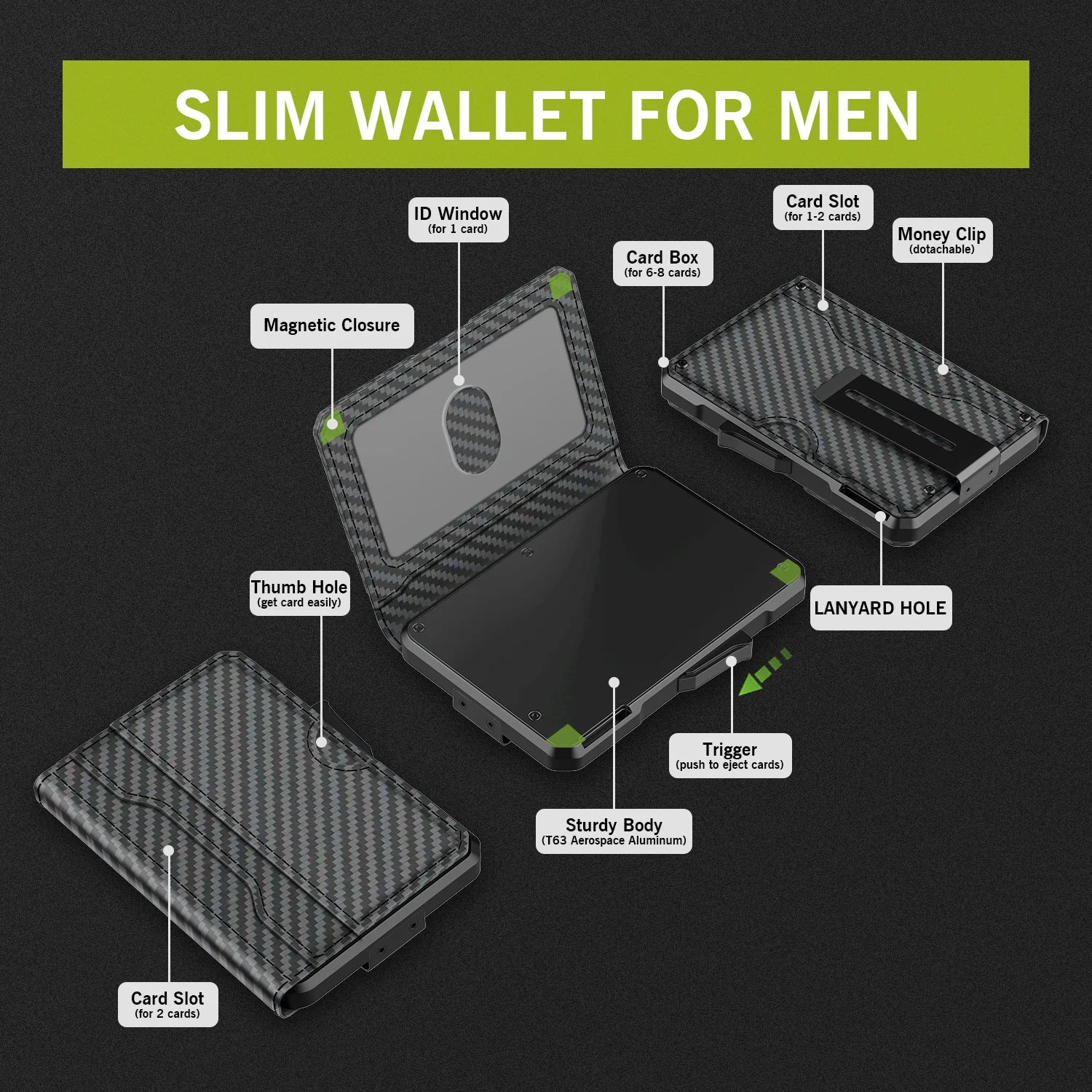 Slim Leather Wallet Men RFID Bifold Money Clip – Elegant Men's Accessory | Accessorio Uomo Elegante
