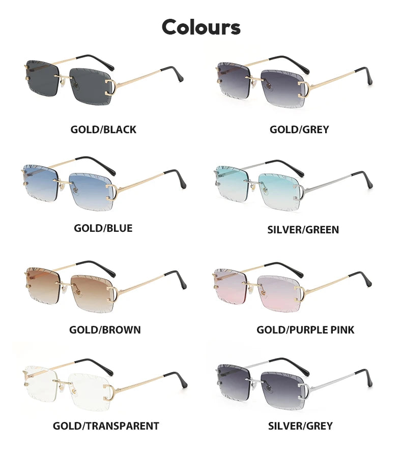DRAVEN — Square Rimless Sunglasses – High-Grade Metal Design