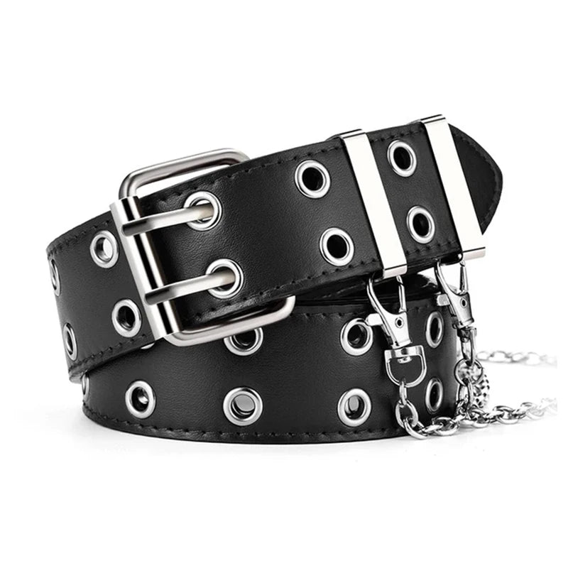 DRAVEN — Double Hole Punk Belt Unisex Y2K Rock Style
