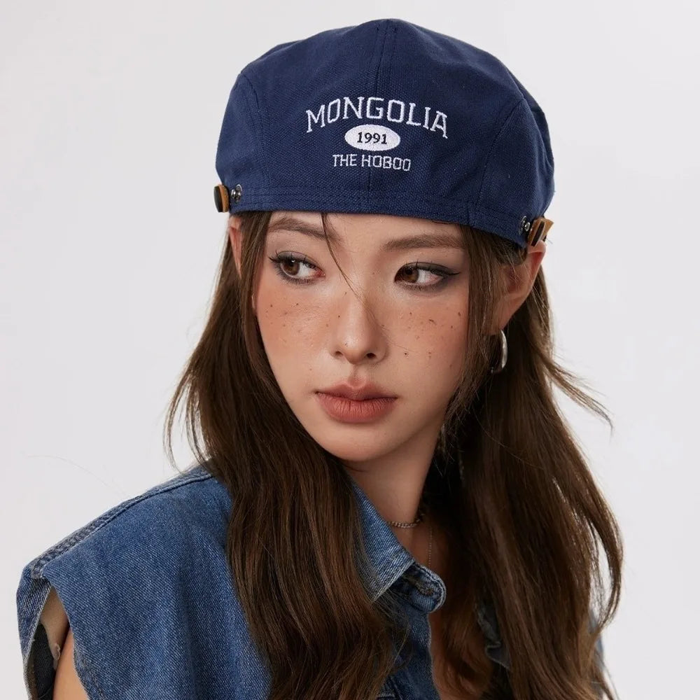 DRAVEN — Vintage Embroidered Beret – Classic Street Newsboy Cap