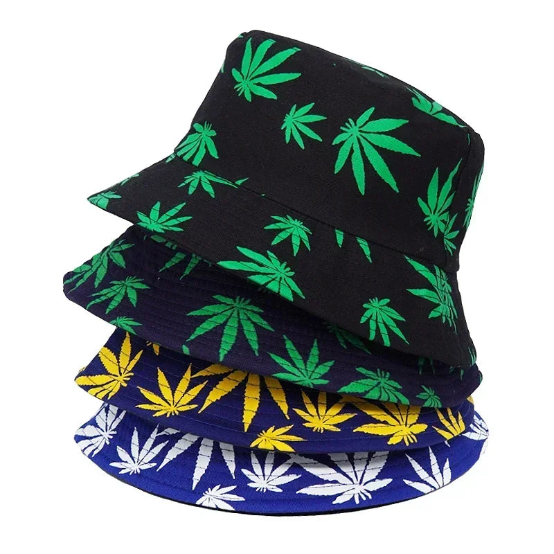 DRAVEN — Weed Print Bucket Hat – Unisex Summer Streetwear