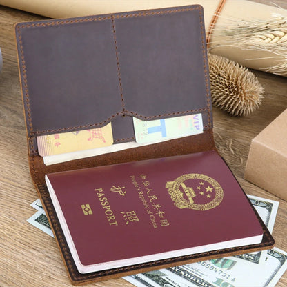 Genuine Leather Passport Wallet Unisex Vintage Cowhide – Elegant Men's Accessory | Accessorio Uomo Elegante