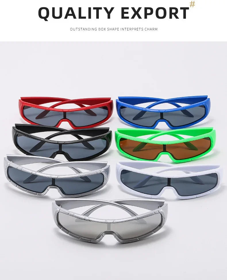 DRAVEN — Monoblock Wrap Sunglasses – Futuristic Punk Style