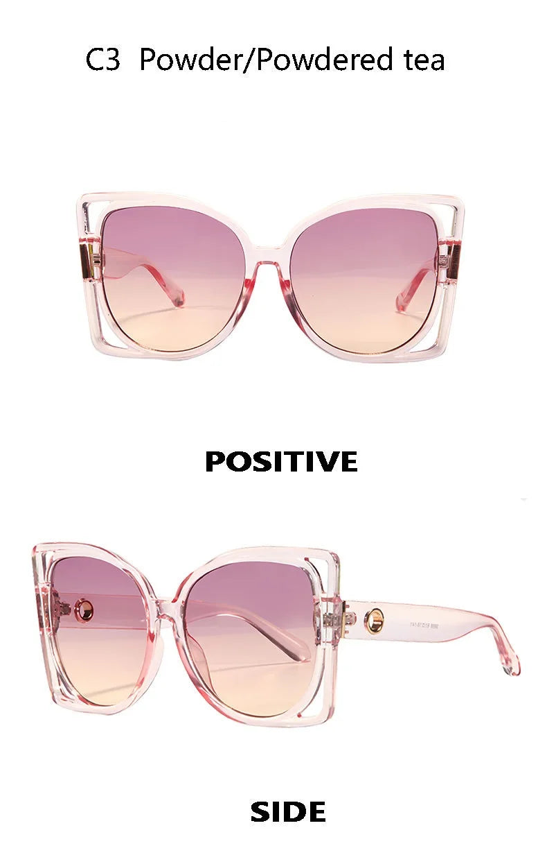 DRAVEN — Oversized Square Sunglasses – Leopard Gradient Design