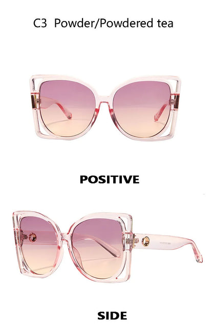 Oversized Square Sunglasses – Leopard Gradient Design – Elegant Men's Accessory | Accessorio Uomo Elegante