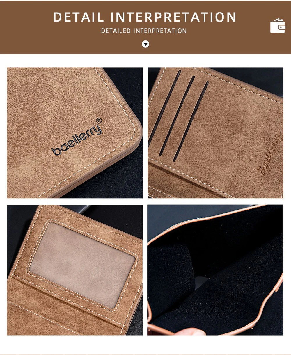 Baellerry PU Leather Wallet Men Minimalist Money Clip – Elegant Men's Accessory | Accessorio Uomo Elegante